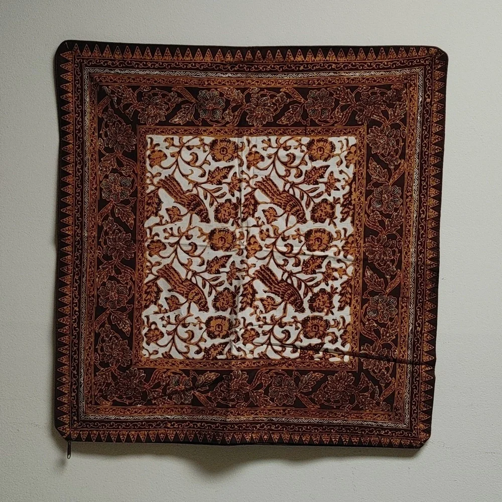 Brown & Tan Batik Pillow Cover 25.5x24.5